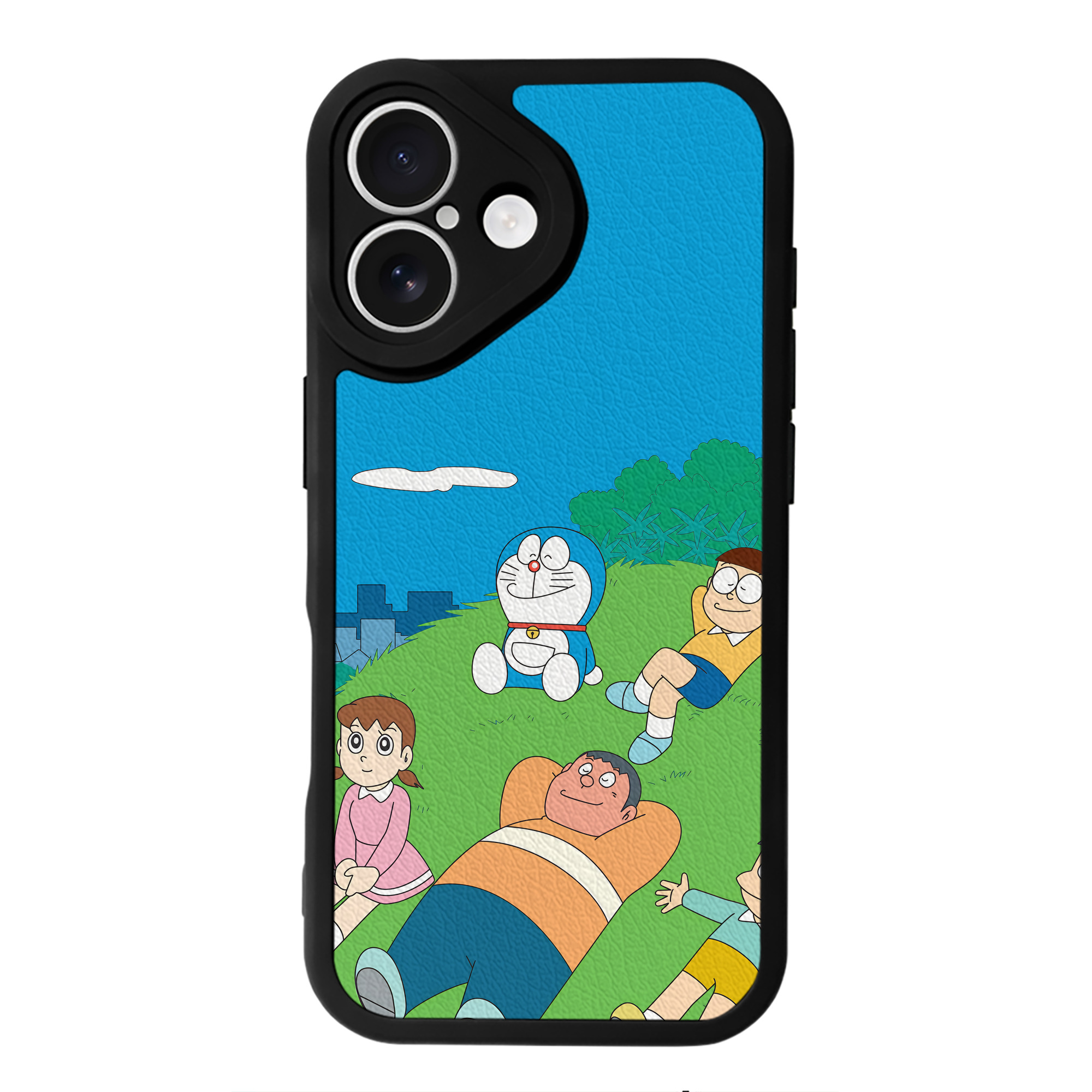 （画像用） ドラえもん Doraemon 【iPhone 16シリーズ対応】シリコンスマホケース（レザー調） 材質：シリコン